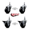 Service Caster 3 Inch Soft Rubber 12 Inch Threaded Stem Caster Set 2 Brakes SCC SCC-TS20S314-SRS-121315-2-PLB-2